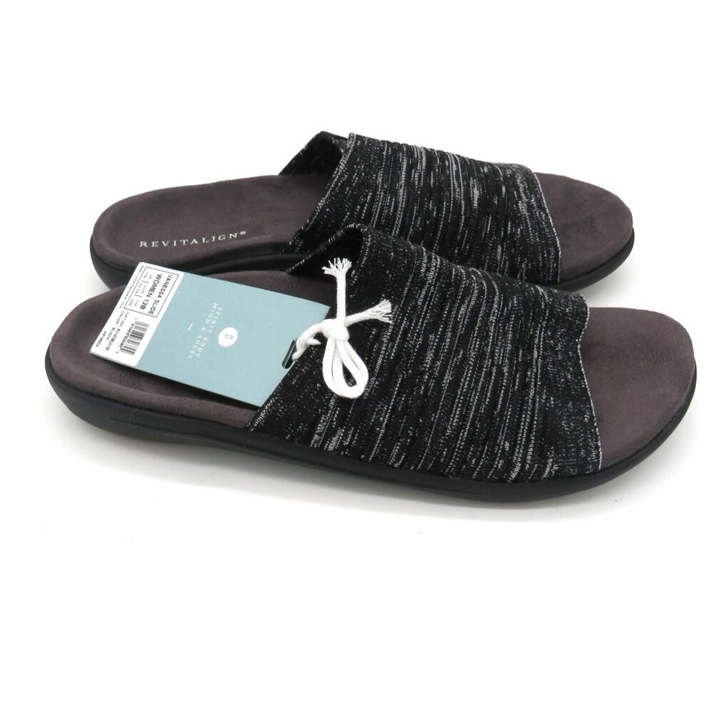 Revitalign Vanessa Slide Womens Sandals Size 12B Black Slip-On Comfort Shoes NEW